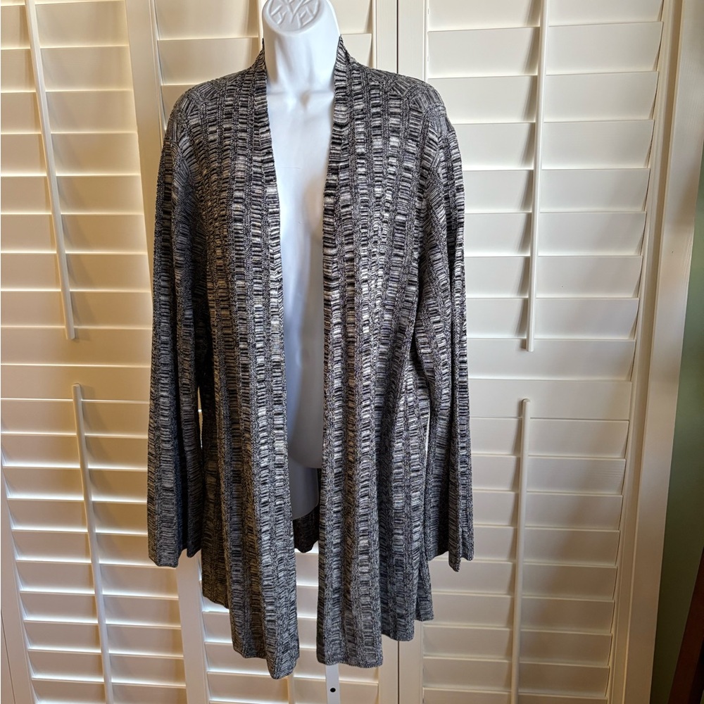 Eileen Fisher Gray Open-Front Cardigan
